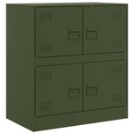 vidaXL Buffet vert olive 67x39x73 cm acier