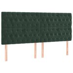 vidaXL Tête de lit à LED Vert foncé 200x7x118/128 cm Velours