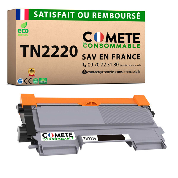 TN2220 - 1 Toner Compatible avec Brother TN2220 Noir (ou TN2210) - Entreprise française