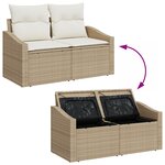 vidaXL Ensemble de salle à manger de jardin de 10 pièces avec coussins en poly rotin marron