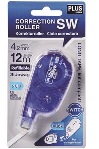 Roller de Correction Lateral Rechargeable SW 12m x 4.2mm Bleu PLUS JAPAN