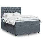 vidaXL Sommier à lattes de lit et matelas Gris foncé 160x200cm Velours