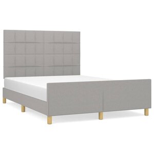 vidaXL Cadre de lit sans matelas gris clair 140x200 cm tissu