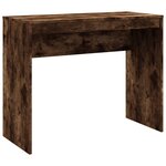Bureau table poste de travail meuble d'ordinateur informatique étude chêne fumé 90 x 40 x 72 cm bois d'ingénierie brun 02_0023592