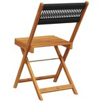vidaXL Chaises de jardin pliantes lot de 4 noir bois d'acacia massif