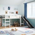 vidaXL Lit mezzanine d'enfants sans matelas 90x200 cm bois pin massif