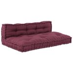 Coussin de canapé palette vidaXL avec support lombaire en tissu rouge