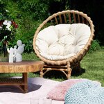 Fauteuil de jardin en osier CLER marron