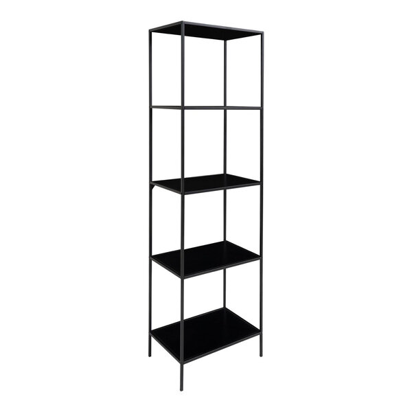 Étagère noire à 5 étages avec cadre noir 51 x 36 x 170 cm