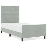 vidaXL Cadre de lit Gris clair 90x200 cm Velours