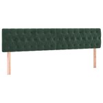 vidaXL Tête de lit à LED Vert foncé 200x7x78/88 cm Velours