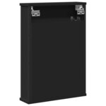 vidaXL Armoire à miroir de salle de bain noir bois d'ingénierie