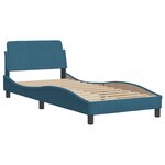 vidaXL Cadre de lit avec lumières LED bleu 80x200 cm velours