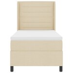 lit box spring vidaXL avec matelas et LED crème 100x200 cm en tissu