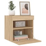 vidaXL Meuble TV mural avec lumières LED chêne sonoma 40x30x40 cm