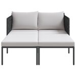 vidaXL Chaise Longue avec Coussins pour 2 Personnes Anthracite 115x153x69 5 cm Acier