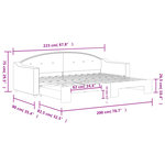vidaXL Lit de jour avec lit gigogne taupe 80x200 cm tissu
