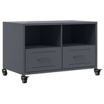 vidaXL Meuble TV anthracite 68x39x43 5 cm acier laminé à froid
