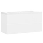 vidaXL Armoire d'évier avec lavabo intégré Blanc Bois d'ingénierie