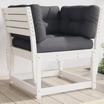 vidaXL Canapé de jardin accoudoir avec coussins blanc bois massif pin
