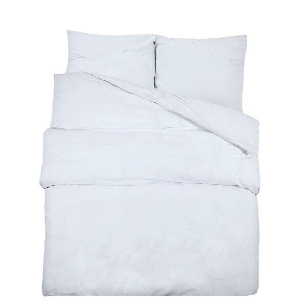 vidaXL Ensemble de housse de couette Blanc 135x200 cm Coton