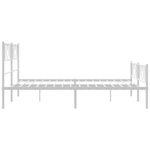 vidaXL Cadre de lit métal sans matelas et pied de lit blanc 120x190 cm