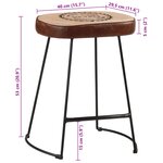 vidaXL Tabourets de bar lot de 2 marron foncé 40x29 5x53 cm