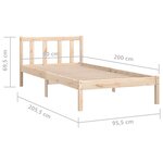 vidaXL Cadre de lit sans matelas bois massif 90x200 cm