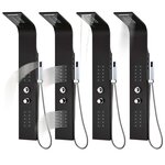 vidaXL Panneau de douche aluminium 20x44x130 cm noir