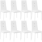 Lot de 8 chaises siège de salon cuisine salle à manger design élégant avec brillant blanc 08_0000003