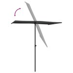 vidaXL Parasol de jardin avec mât en aluminium 180x110 cm anthracite