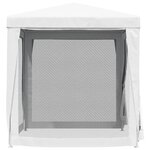 vidaXL Tente de réception avec 4 parois latérales en maille 2x2m Blanc