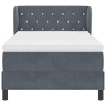 Lit à ressort vidaXL avec matelas gris foncé 90x190 cm en velours