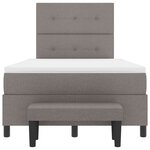 vidaXL Lit à ressorts avec matelas et banc taupe 120x190 cm tissu