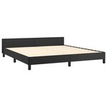 vidaXL Cadre de lit avec tête de lit sans matelas noir 160x200 cm