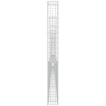 vidaXL Panier de gabion en forme de U avec 7 poteaux Fer 740x20x200 cm