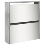 vidaXL Armoire à chaussures miroir 5 niveaux gris béton 63x17x169 5 cm