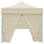 vidaXL Tente de réception pliable avec 8 parois 3x9 m Blanc cassé