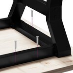 vidaXL Table basse cadre en Y 100x50x45 cm bois de pin massif et fonte
