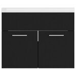 vidaXL Armoire d'évier avec lavabo intégré Noir Aggloméré