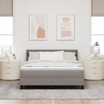 Lit à ressorts vidaXL avec matelas taupe 140x200 cm tissu