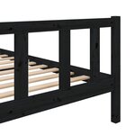 vidaXL Cadre de lit sans matelas noir bois massif 100x200 cm