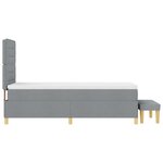 vidaXL Lit à ressorts avec matelas et banc Gris clair 90x200 cm Tissu