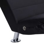 vidaXL Chaise longue de massage avec oreiller Noir Similicuir