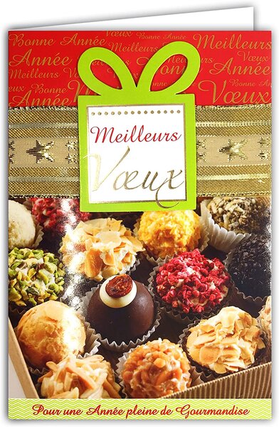 Lot 10 cartes identiques bonne année meilleurs vœux avec 10 enveloppes blanches