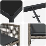 vidaXL Ensemble de salle à manger de jardin 5 pièces avec coussins en poly rattan gris