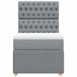 vidaXL Sommier à lattes de lit et matelas Gris clair 90x190 cm Tissu