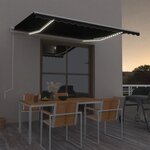 vidaXL Auvent automatique et capteur de vent/LED 450x300 cm Anthracite