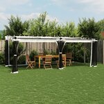 vidaXL Tonnelle avec parois en filet crème 6x3 m acier