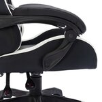 Chaise fauteuil siège pivotante de bureau informatique étude de jeux vidéo avec LED RVB et similicuir blanc 02_0024197